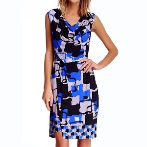 Marc New York Women’s Draped Cowl Neck Jersey Dress NWT Size XL Abstract Print